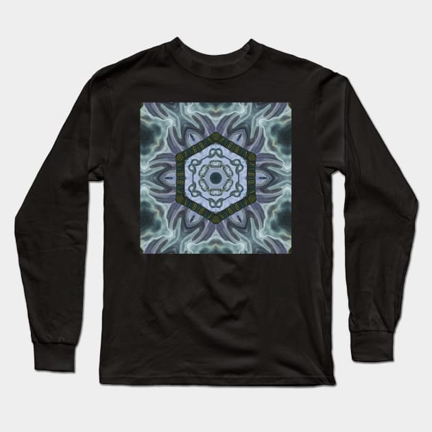 Abstract Sci-fi bio-tech Kaleidoscope pattern (Seamless) 3 Long Sleeve T-Shirt by Swabcraft